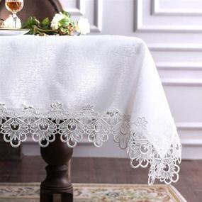 img 4 attached to 🍽️ Enhance Your Dining Experience with ARTABLE Rectangular Tablecloth: Exquisite Embroidered Tablecloths