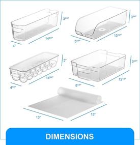 img 2 attached to Sagler Fridge Organizers Set of 10: Stackable 🧊 Bins, 6 Food Containers, 4 Shelf Liners - Clear