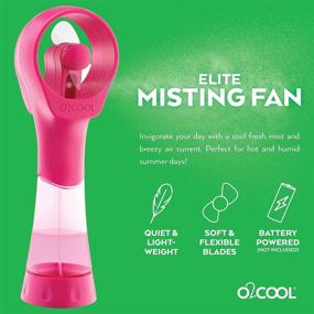 img 3 attached to 🍃 2-Pack O2COOL Elite Battery Operated Handheld Water Misting Fans (Raspberry) - Enhanced for Effective SEO