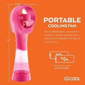 img 1 attached to 🍃 2-Pack O2COOL Elite Battery Operated Handheld Water Misting Fans (Raspberry) - Enhanced for Effective SEO