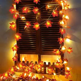 img 1 attached to 2-Pack Thanksgiving Lights: Fall Maple Leaves String Lights for Thanksgiving Decorations - Total 20 Ft & 40 LED Maple Leaves Lights Battery Operated - Fall Lights for Holiday Autumn Garland, Home Indoor Decor