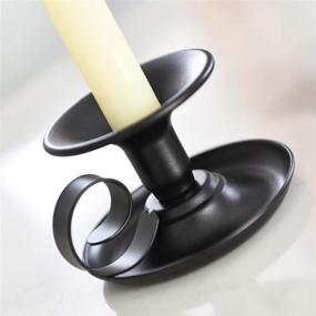 img 2 attached to 🕯️ Set of 2 Retro Iron Taper Candle Holders - Simple Black Candlestick Holders for Halloween, Christmas, Dining Room, Home Decor Display