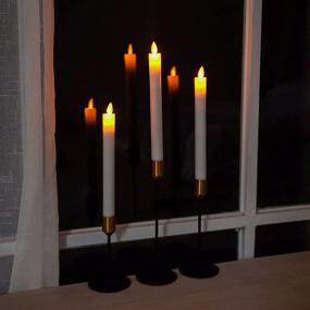 img 2 attached to 🕯️ Real Wax LED Flameless Taper Candles with Moving Wicks - 6 Pack, 9.6 Inches Long, Battery Operated with Timer - Perfect for Wedding or Fireplace Decoration