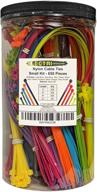 electriduct assorted nylon cable tie kit - 650 zip ties in multi colors (blue, red, green, yellow, fuchsia, orange, gray, purple) - various lengths: 4-inch, 6-inch, 8-inch, 11-inch logo