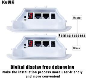 img 1 attached to KuWFi 2.4G Outdoor CPE Wireless Bridge, Point to Point Long Range Access Nano Station with 12dBi Panel Antenna - Supports 24V POE [2-Pack, Pre-Pairing]