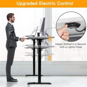 img 3 attached to 🖥️ ErGear Electric Standing Desk Frame - Adjustable Height Ergonomic Legs | Motorized Workstation Base for Standing Desks | Black Table Frame Only