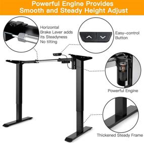 img 2 attached to 🖥️ ErGear Electric Standing Desk Frame - Adjustable Height Ergonomic Legs | Motorized Workstation Base for Standing Desks | Black Table Frame Only