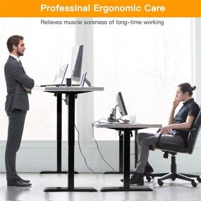 img 1 attached to 🖥️ ErGear Electric Standing Desk Frame - Adjustable Height Ergonomic Legs | Motorized Workstation Base for Standing Desks | Black Table Frame Only