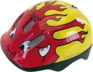 🔴 protective ventura children's cycling helmet - little devil (red/yellow): size 48-52 cm logo