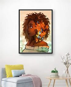 img 2 attached to 🏾 African American Diamond Painting Kit: African Woman, Round Full Drill Crystal Rhinestone Embroidery Cross Stitch for Home Wall Decor - 30x40cm (12x16 Inch)