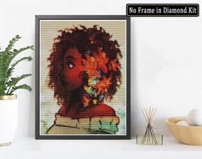 img 3 attached to 🏾 African American Diamond Painting Kit: African Woman, Round Full Drill Crystal Rhinestone Embroidery Cross Stitch for Home Wall Decor - 30x40cm (12x16 Inch)