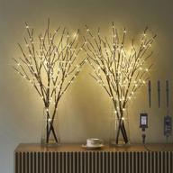 🌿 litbloom lighted willow branches with timer and dimmer - 2 sets 32in 150 led warm white lights - waterproof plug in for holiday and party decoration логотип