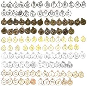 img 4 attached to LANBEIDE 130 PCS Round Shape Alphabet Letter Charms - Perfect for DIY Jewelry Making Craft Bracelets and Necklaces