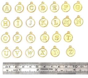 img 2 attached to LANBEIDE 130 PCS Round Shape Alphabet Letter Charms - Perfect for DIY Jewelry Making Craft Bracelets and Necklaces