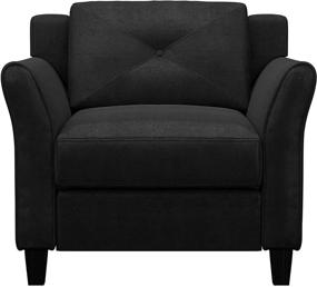 img 3 attached to 🪑 Lifestyle Solutions Grayson Micro-fabric Chair in Black: Stylish, Comfortable, and Versatile