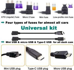 img 1 attached to 📷 Versatile Dash Cam Hardwire Kit: Mini/Micro/Type-c Ports, 4m Car Charger Cable, 12V-24V to 5V Power Adapter with LP/Mini/ATO/Micro2 Fuse - Ideal for Dash Cams, GPS Navigators, Radar Detectors