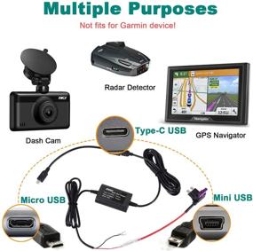 img 3 attached to 📷 Versatile Dash Cam Hardwire Kit: Mini/Micro/Type-c Ports, 4m Car Charger Cable, 12V-24V to 5V Power Adapter with LP/Mini/ATO/Micro2 Fuse - Ideal for Dash Cams, GPS Navigators, Radar Detectors