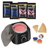 🧖 hair removal wax kit - waxing warmer with 4 bags pain-free hard wax beans hair removal kit (3.5oz/bag) 20 wax applicator sticks - at-home waxing kit for eyebrow, armpit, bikini, brazilian logo