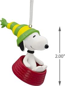 img 1 attached to Hallmark Peanuts Snoopy Sledding in Dog Bowl Christmas Ornament