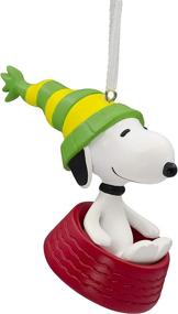 img 4 attached to Hallmark Peanuts Snoopy Sledding in Dog Bowl Christmas Ornament