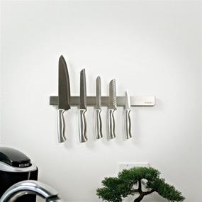 img 1 attached to 🔪 15 Inch Magnetic Knife Bar - Stainless Steel Knife Holder with Strong Magnet