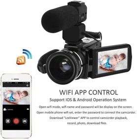 img 2 attached to 📹 ORDRO HDV-Z20 FHD 1080P 30FPS Camcorder with Night Vision, Wi-Fi, Microphone, Wide-Angle Lens Hood, Handheld Stabilizer, 32G SD Card, and 2 Batteries - Enhanced for SEO