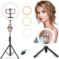 enhance your selfies with lersyco 10'' selfie ring light: 2 phone holders, desktop stand, and tripod included! logo