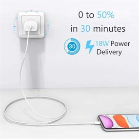 img 3 attached to ⚡ High-Speed iPhone Fast Charger: 18W PD Type C Wall Charger with 5ft USB C to Lightning Cable for iPhone 12/11/X/8, iPad Pro/Air/Mini