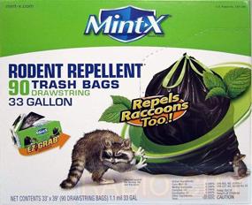 img 1 attached to Mint-X Plastic Rodent Repellent Trash Bags - 33 Gallon, 1.1 Mil, Pack of 90