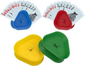 img 1 attached to 🃏 Hands-Free Poker Rack Holders - Set of 8, Triangle Shaped - Available in 4 Colors