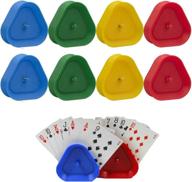 🃏 hands-free poker rack holders - set of 8, triangle shaped - available in 4 colors logo