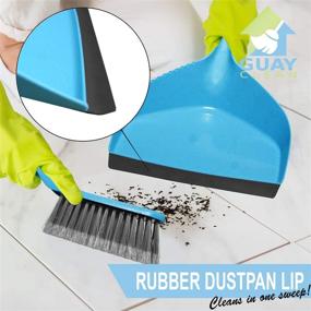 img 1 attached to 🧹 Guay Clean Brush and Dustpan Set - Heavy Duty Cleaning Tool Kit - Collects Dust Dirt Debris - Small & Lightweight for Home Kitchen Office Floor - Blue