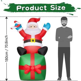 img 1 attached to 6-Foot LED-Lit Christmas Inflatable Santa Claus - Cheerful Xmas Outdoor Yard Garden Archway New Year Decoration