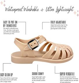 img 3 attached to Cute Copper Girls' Toddler Sandals: Stylish Flats for Little Feet