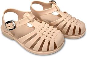 img 4 attached to Cute Copper Girls' Toddler Sandals: Stylish Flats for Little Feet
