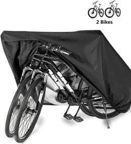 img 4 attached to XXXL Waterproof Bike Cover for 2 or 3 Bicycles with Safety Lock Holes - Outdoor Storage Solution for Beach Cruiser and Mountain Bikes