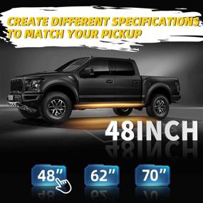 img 3 attached to 🚚 2PCS 48inch IP68 LED Running Board Light Truck Side Marker Strip Lights Combo Kit ONERAY - White & Amber Turn Signal, Flexible Step Lights for Trucks, Pickup, SUV
