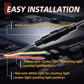 img 1 attached to 🚚 2PCS 48inch IP68 LED Running Board Light Truck Side Marker Strip Lights Combo Kit ONERAY - White & Amber Turn Signal, Flexible Step Lights for Trucks, Pickup, SUV