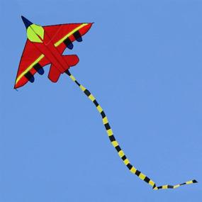 img 2 attached to 🪁 Hengda Long Tail Cartoon Fighter Kite - The Perfect 1.5m Plane Kite for Children with Flying Line