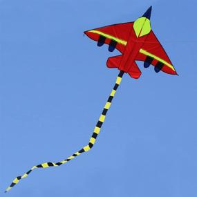 img 3 attached to 🪁 Hengda Long Tail Cartoon Fighter Kite - The Perfect 1.5m Plane Kite for Children with Flying Line