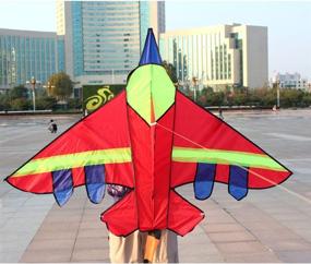 img 1 attached to 🪁 Hengda Long Tail Cartoon Fighter Kite - The Perfect 1.5m Plane Kite for Children with Flying Line