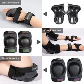 img 1 attached to 🛹 XINDAER Kids/Adult Knee Pad Elbow Pads Wrist Guards: Ultimate Protective Gear Set for Skateboard, Roller Skate, Inline Skates, Cycling, Scooter