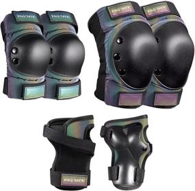 img 4 attached to 🛹 XINDAER Kids/Adult Knee Pad Elbow Pads Wrist Guards: Ultimate Protective Gear Set for Skateboard, Roller Skate, Inline Skates, Cycling, Scooter