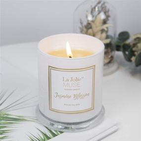 img 1 attached to 🕯️ LA JOLIE MUSE Jasmine Scented Candle - Perfect Candle Gift for Women, Thoughtful Gifts for Friends, Made with Natural Soy Wax, 65 Hours Burn Time, Fine Home Fragrance, Glass Jar Candles
