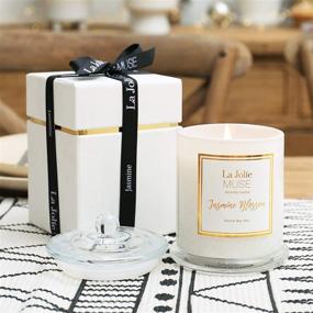 img 2 attached to 🕯️ LA JOLIE MUSE Jasmine Scented Candle - Perfect Candle Gift for Women, Thoughtful Gifts for Friends, Made with Natural Soy Wax, 65 Hours Burn Time, Fine Home Fragrance, Glass Jar Candles