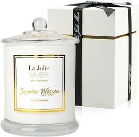 img 4 attached to 🕯️ LA JOLIE MUSE Jasmine Scented Candle - Perfect Candle Gift for Women, Thoughtful Gifts for Friends, Made with Natural Soy Wax, 65 Hours Burn Time, Fine Home Fragrance, Glass Jar Candles