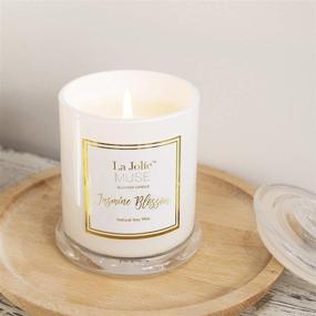 img 3 attached to 🕯️ LA JOLIE MUSE Jasmine Scented Candle - Perfect Candle Gift for Women, Thoughtful Gifts for Friends, Made with Natural Soy Wax, 65 Hours Burn Time, Fine Home Fragrance, Glass Jar Candles