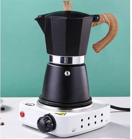 img 1 attached to ☕ Premium 6 Cup Stovetop Espresso Maker: Cuban Coffee Percolator Moka Pot, 10 oz Manual Brewer