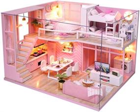 img 4 attached to CUTEBEE Dollhouse: Miniature Furniture, Dolls, Accessories, & Dollhouses for Fun & Movement!