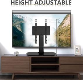 img 3 attached to 📺 Height Adjustable Universal Table Top TV Stand Base with Swivel Mount Bracket for 20-43 Inch Plasma LCD LED Flat or Curved Screen TVs, Vesa Patterns Up to 300mm x 200mm